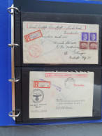 Cover 1941-1944, 16 Poststukken Durch Deutche Dienstpost Niederlande In Ringband - Collections