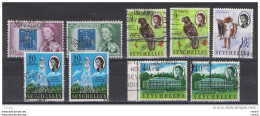 SEYCHELLES:  1961/62  ELIZABETH  II°  -  LOT  9  USED  REP.  STAMPS  -  YV/TELL. 185//194 - Seychelles (...-1976)