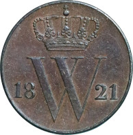 Willem I (1815-1840), 1/2 Cent 1821 (Schulman 366) – Pr/UNC / Zeldzaam, Oplage 260.146 Stuks - Sonstige & Ohne Zuordnung