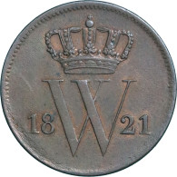 Willem I (1815-1840), 1 Cent 1821 U (Schulman 325) – UNC - Autres & Non Classés