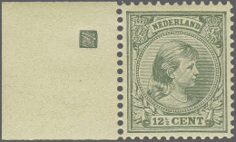 Unmounted Mint 12½ Cent Grijs Met Blokje In Velrand, Fris Pracht Ex., Gom Licht Getint Met Plakkermoetje Op Velrand, Cat - Sin Clasificación