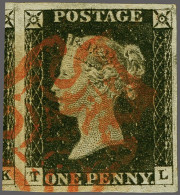 1840 1d. Plate 2 TL Variety Double Letter Large To Very Large Margins (small Part TK With The Characteristic Dot Below S - Usados