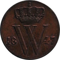 Willem II (1840-1849), 1/2 Cent 1847 (Schulman 541) – UNC - Autres & Non Classés
