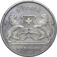 Switzerland, Zürich, 5 Francs 1859 Shooting Festival, 25.14gr, 37mm (HMZ-2-1343c) – VF - Sonstige & Ohne Zuordnung