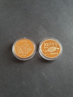 Aruba 10 Florin (2 Stuks)-  Statuut Koninkrijk Der Nederland 2004 En Zilveren Regeringsjubileum 2005 – Goud 6.72gr. 0.90 - Otros & Sin Clasificación