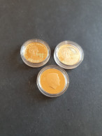 Nederlandse Antillen 10 Gulden (3 Stuks) George Madura 2016 (2) En Willem-Alexander 50 Jaar 2017 – Goud 3.3645gr. 0.900  - Otros & Sin Clasificación