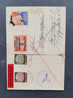 Cover 1940-1941, Fieldpost 4 Propaganda Cards Mocking Churchill And Chamberlain - All Used (one SS Fieldpost) In Envelop - Altri & Non Classificati