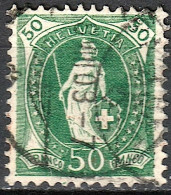 Schweiz Suisse 1907: Faser 14 Zähne Dents Mêlé WZ I Zu 98A Ret. 9+10  Mi 92D Yv 110 ⊙ ST.GALLEN 8.VIII.08 (Zu CHF 30.00) - Gebruikt