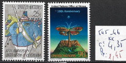 NATIONS UNIES OFFICE DE NEW-YORK 545-46 ** Côte 4.35 € - Unused Stamps