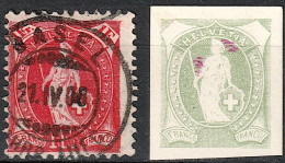 Schweiz Suisse 1907: Faser 14 Zähne 14 Dents Mêlé WZ I Zu 99A Ret. 5  Mi 93D Yv 111 ⊙ BASEL 21.IV.08 (Zu CHF 18.00) - Used Stamps
