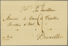 Cover 1815/1816, Ned=se Veldpost In Zwart, Deels Zwak Op Ongedateerde Omslag Naar Bruxelles, Port 2 Déc. Met Certificaat - ...-1852 Prephilately