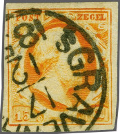 Grotesk Rondstempel 's Gravenhage (Ey 2000) Op 15 Cent Donkeroranje Pos. 34, Pracht Ex. - Andere & Zonder Classificatie