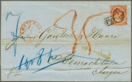 Cover 10 Cent Rood Op Vouwbrief Van Amsterdam 27-5-1865 Over Oberhausen En Aarau Naar Reinach (Zwitserland) Met Rood Ste - Altri & Non Classificati