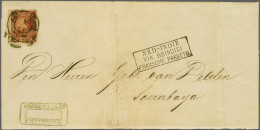 Cover 10 Cent Karmijn Type II Kamtanding 13½ Kleine Gaten Als Enkelfrankering Van Amsterdam 1-1-1872 Op Drukwerk Naar So - Sonstige & Ohne Zuordnung