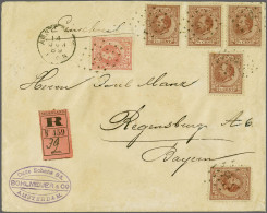 Cover 7½ Cent Chocoladebruin (5x) En 10 Cent Rood Op Aangetekende Envelop Van De 3e Gewichtsklasse Van Amsterdam 14-6-18 - Altri & Non Classificati