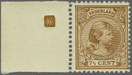 Unmounted Mint 7½ Cent Bruin Met Blokje In Velrand, Fris Pracht Ex. Met Plakkermoetje Op Velrand, Cat.w. 100+ - Ohne Zuordnung