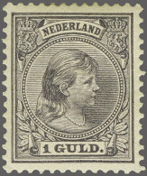 Mounted Mint 1 Gulden Grijsviolet, Pracht Ex. (gom Deels Licht Gelig En Hoektandvouwtje) Met Certificaat Vleeming 2023,  - Ohne Zuordnung