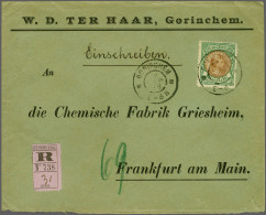 Cover 50 Cent Groen En Bruin Op Aangetekende Envelop Van Gorinchem 12-9-1898 Naar Frankfurt/Main, Zeer Fris Pracht Ex. - Zonder Classificatie