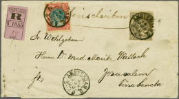 Cover 10 Cent Grijs En 25 Cent Rood En Blauw Op Aangetekende Envelop Met Kleinrondstempel Amsterdam 2 (14-8-1900) Via Br - Ohne Zuordnung