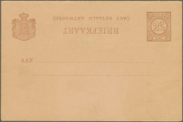 Cover Briefkaart 2½ + 2½ Cent Bruinrood Op Roze Vraagkaart Met Foutdruk - Kopstaand Opschrift - Ongebruikt Pracht Ex., C - Postal Stationery