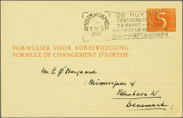 Cover Verhuiskaart 5 Cent Van Krimpen Met Nederlandse En Franse Tekst Naar Kopenhagen Verstuurd Op 1-4-1957, Vrijwel Pra - Postal Stationery