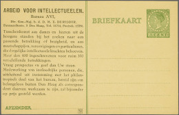 Cover 1927 Huygens, AVI-briefkaart - Arbeid Voor Intellectueelen - Wilhelmina Type Veth 5 Cent Groen Op Roomkleur Met Bi - Interi Postali