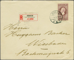 Cover 2½ Gulden Donkerviolet Op Aangetekende Envelop Met 1e-dagstempel 29-11-1913 Naar Wiesbaden, Pracht Ex. Met Certifi - Zonder Classificatie