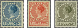 Unmounted Mint 1 T/m 5 Gulden Tanding 12½, Nr. 163 Achterzijde Licht Getint, Cat.w. 650 - Ohne Zuordnung