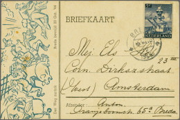 Cover Red Censor Roundcancel MILITAIR GEZAG District AMSTERDAM 05 On Card With 5 Cent Freedom, Ship Cruiser De Ruyter Wi - Sin Clasificación