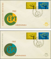 Cover E53pa En Pb Europa 12 En 30 Cent Op 2 Proefdruk Enveloppen - Met Verwisselde En Gewijzigde Kleuren Okergeel En Don - Sin Clasificación