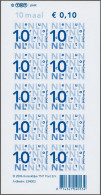 Unmounted Mint Bijplakzegel 10 Cent Blauw In Compleet Velletje Met Logo TNT Post Met Variëteit Geheel Ongetand - Sin Clasificación