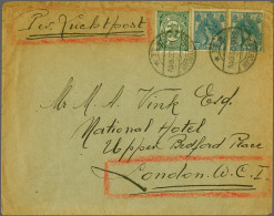 Airmail KLM Vlucht Rotterdam 24.VIII.20 Naar London (aankomststempel LONDON W.C. 24 AU 20 95) Met 2½ Cent Cijfer En Paar - Posta Aerea