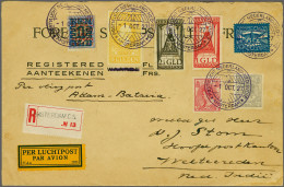 Cover , Airmail Koppenvlucht Envelop Gestempels Aantekenstrookje Amsterdam CS En Gefrankeerd Met O.a. Nrs. 100 En 130 Na - Airmail