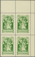 Unmounted Mint , Block Nederlandse Maagd In Groen In Hoekrandblok Met Variëteit - 2e E Van Nederland Gebroken (Nedfrland - Altri & Non Classificati