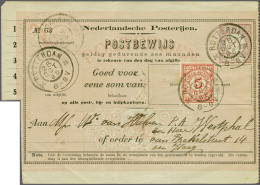 Cover 5 Gulden Rood Op Postbewijs  Van Rotterdam 28-10-1896 Naar Den Haag, Vrijwel Pracht Ex (linksonder Vouw). - Otros & Sin Clasificación