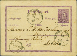 Cover Specimen Briefkaart 5 Cent Met Puntstempel 67 Veldpostk. Atjeh 28/1 1874 No 2 (2 Niet Leesbaar In Afstempeling) Na - India Holandeses