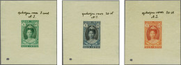 Without Gum Jubileum 1923. Ongetande Stempelproeven 5 Cent Op Velletjes Van Ca. 7 X 8 Cm Met Knipteken, Als PC Nrs. 122a - Indes Néerlandaises