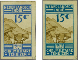 Mounted Mint Chr. Militaire Tehuizen 2-15 Cent Ongetande Proeven In Afgekeurde én In Gekozen Kleuren, Als Alle Bekende E - Netherlands Indies
