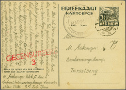 Cover Briefkaart 3½ Cent Grijs Verstuurd Vanuit Interneringskamp Alasvallei 8-10-1940 Naar Taroetoeng Met Stempel Comman - Netherlands Indies