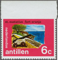 Eilanden 1972 6c St Eustatius, Variëteit Bovenzijde Ongeperforeerd, Attesten NVPH (1982) En Vleeming AIEP (2023), Uiters - Curazao, Antillas Holandesas, Aruba