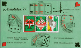 Unmounted Mint Amphilex Blok 1977 Rechter 40 Cent Zegel Met Variëteit Extra Perforatieslag, Bridge, Pracht Ex. Klein Att - Niederländische Antillen, Curaçao, Aruba