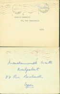 Guerre 40 2 Lettres Avec Cursive Le Chef De L'état Français Bleu Et Rouge Vichy 12 XII 42 & 16 1 42 Maréchal Pétain - Oorlog 1939-45