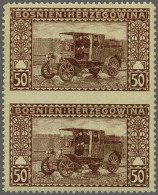 Mounted Mint Landscapes 1-2 Heller, 6-20 Heller And 30-50 Heller Perforated 12½ In Vertical Pairs, All With Variety Impe - Bosnia Herzegovina