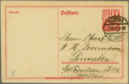 Cover 1921 Postkarte 80 Pf. (+5 Pf.) Karmin Used From Borna (Sachsen) 17-12-1921 To Ginneken The Netherlands, A Fine To  - Otros & Sin Clasificación