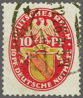 Coat Of Arms Baden 10 Pfennig With Variety Watermark Upright, Very Fine With 2019 Hans-Dieter Schlegel Certificate, Cat. - Autres & Non Classés