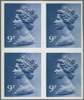 Unmounted Mint , Block 1976 Elisabeth 9p. Deep Violet Error - Imperf - Block Of Four, Unmounted Mint, Cat. £ 360 - Machins