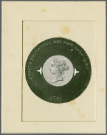 Without Gum 1876 Judicature Stamp, De La Rue Head Dies, Die Proof In Black - Orig. Head Prep. For Judicature Stamps 1876 - Revenue Stamps