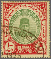 1921 Sultan Suleiman $ 100 Green And Scarlet Fiscally Used A Fine To Very Fine Example, £ 650 - Sonstige & Ohne Zuordnung