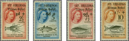 Mounted Mint 1961 Tristan Relief Surcharges, Set Of Four Mounted Mint, A Fine Set With Hinge Remainders, A Rare Set Only - St. Helena