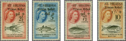 Mounted Mint 1961 Tristan Relief Surcharges, Set Of Four Mounted Mint, A Fine Set With Hinge Remainders, A Rare Set Only - St. Helena